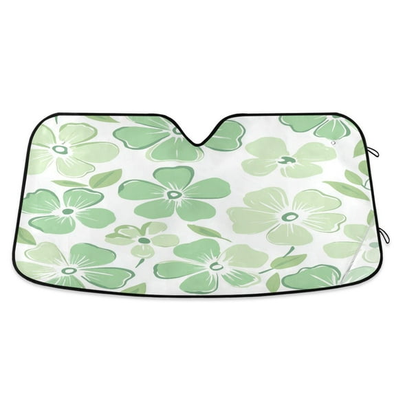 Yayeee Car Windshield Sun Shade Universal Fit Front Visor Protector, Green Floral