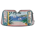 thumbnail image 1 of Yayeee Car Windshield Sun Shade Universal Fit Front Visor Protector, Pink Seaside, 1 of 8