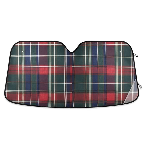 Yayeee Car Windshield Sun Shade Universal Fit Foldable Front Window Visor Protector, Size 57"x31.5", Warm Tartan Mosaic