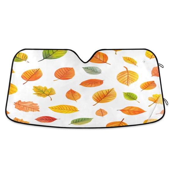 Yayeee Car Windshield Sun Shade Universal Fit Front Visor Protector, Yellow Leaves
