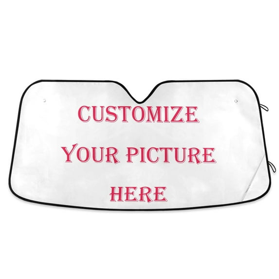 Yayeee Car Windshield Sun Shade Universal Fit Front Foldable Visor Protector, Customize Picture