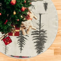 Yayeee Christmas Tree Skirt 35 inches for Xmas Tree Holiday Party Decoration, Black Deer