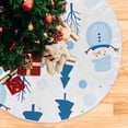thumbnail image 1 of Yayeee Christmas Tree Skirt 35 inches for Xmas Tree Holiday Party Decoration, Blue Simple Cartoon Snowmen, 1 of 6