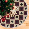 thumbnail image 1 of Yayeee Christmas Tree Skirt 35 inches for Xmas Tree Holiday Party Decoration, Checkered Stars Pattern, 1 of 6