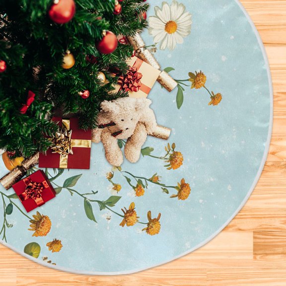 Yayeee Christmas Tree Skirt 35 inches for Xmas Tree Holiday Party Decoration, Colorful Tomatoes