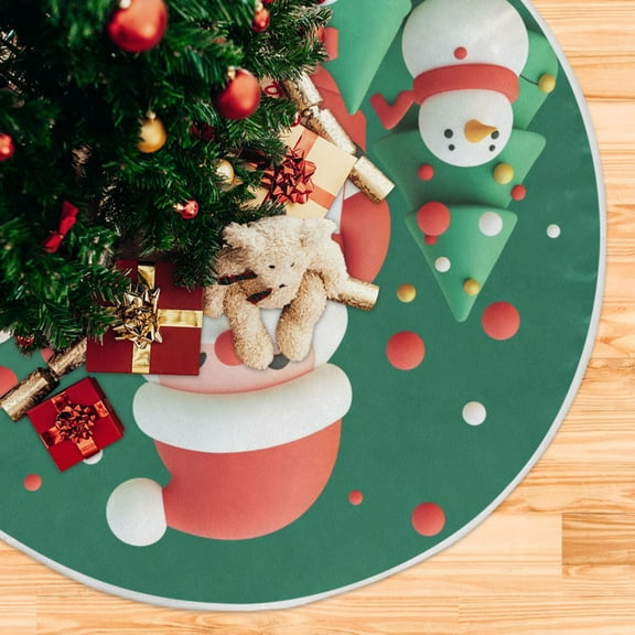 Yayeee Christmas Tree Skirt 35 inches for Xmas Tree Holiday Party Decoration, Cute Christmas Pattern