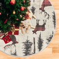 thumbnail image 1 of Yayeee Christmas Tree Skirt 35 inches for Xmas Tree Holiday Party Decoration, Plaid Deer, 1 of 6