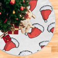 thumbnail image 1 of Yayeee Christmas Tree Skirt 35 inches for Xmas Tree Holiday Party Decoration, Santa Hats Pattern, 1 of 6