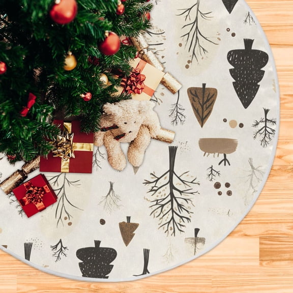 Yayeee Christmas Tree Skirt 35 inches for Xmas Tree Holiday Party Decoration, Winter Forest