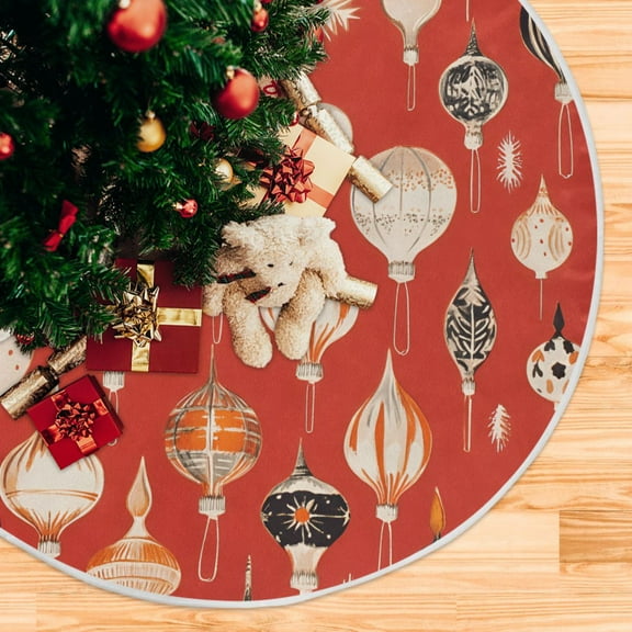 Yayeee Christmas Tree Skirt 47 inches for Xmas Tree Holiday Party Decoration, Christmas Ornaments Pattern