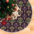 thumbnail image 1 of Yayeee Christmas Tree Skirt 47 inches for Xmas Tree Holiday Party Decoration, Gold and Purple Floral Pattern, 1 of 6