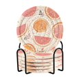 thumbnail image 1 of Yayeee 6 PCS Drink Coasters with Holder Set Woven Absorbent Round Tabletop Hot Pad, Citrus Slice, 1 of 7