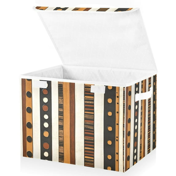 Yayeee Collapsible Cube Storage Bin with Lid Fabric Closet Decorative Basket with Handles, Abstract Dots