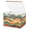 thumbnail image 1 of Yayeee Collapsible Cube Storage Bin with Lid Fabric Closet Decorative Basket with Handles, Abstract Wavy Landscape, 1 of 7