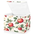 thumbnail image 1 of Yayeee Collapsible Cube Storage Bin with Lid Fabric Closet Decorative Basket with Handles, Apples Flower Pattern, 1 of 7