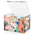 thumbnail image 1 of Yayeee Collapsible Storage Bin with Lid Fabric Closet Decorative Basket with Handles, Art City, 1 of 7