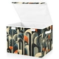 thumbnail image 1 of Yayeee Collapsible Cube Storage Bin with Lid Fabric Closet Decorative Basket with Handles, Art Leaves Pattern, 1 of 7