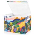 thumbnail image 1 of Yayeee Collapsible Cube Storage Bin with Lid Fabric Closet Decorative Basket with Handles, Art Path, 1 of 7