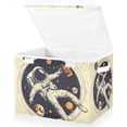 thumbnail image 1 of Yayeee Collapsible Storage Bin with Lid Fabric Closet Decorative Basket with Handles, Astronaut Floating, 1 of 7