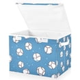 thumbnail image 1 of Yayeee Collapsible Cube Storage Bin with Lid Fabric Closet Decorative Basket with Handles, Baseballs Pattern, 1 of 7