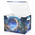 thumbnail image 1 of Yayeee Collapsible Cube Storage Bin with Lid Fabric Closet Decorative Basket with Handles, Beautiful Floral Moon, 1 of 7