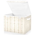 thumbnail image 1 of Yayeee Collapsible Cube Storage Bin with Lid Fabric Closet Decorative Basket with Handles, Beige Abstract Pattern, 1 of 7