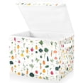 thumbnail image 1 of Yayeee Collapsible Cube Storage Bin with Lid Fabric Closet Decorative Basket with Handles, Beige Vegetables Pattern, 1 of 7
