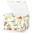 thumbnail image 1 of Yayeee Collapsible Cube Storage Bin with Lid Fabric Closet Decorative Basket with Handles, Birds with Strawberries, 1 of 7