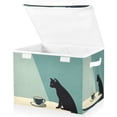 thumbnail image 1 of Yayeee Collapsible Cube Storage Bin with Lid Fabric Closet Decorative Basket with Handles, Black Cat, 1 of 7
