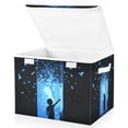 thumbnail image 1 of Yayeee Collapsible Cube Storage Bin with Lid Fabric Closet Decorative Basket with Handles, Blue Butterfly, 1 of 7