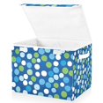 thumbnail image 1 of Yayeee Collapsible Storage Bin with Lid Fabric Closet Decorative Basket with Handles, Blue Dots, 1 of 7