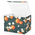thumbnail image 1 of Yayeee Collapsible Cube Storage Bin with Lid Fabric Closet Decorative Basket with Handles, Blue Floral Oranges, 1 of 7