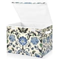 thumbnail image 1 of Yayeee Collapsible Cube Storage Bin with Lid Fabric Closet Decorative Basket with Handles, Blue Floral, 1 of 7