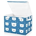 thumbnail image 1 of Yayeee Collapsible Cube Storage Bin with Lid Fabric Closet Decorative Basket with Handles, Blue Polar Bear, 1 of 7