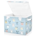thumbnail image 1 of Yayeee Collapsible Cube Storage Bin with Lid Fabric Closet Decorative Basket with Handles, Blue Rabbits, 1 of 7