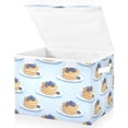 thumbnail image 1 of Yayeee Collapsible Storage Bin with Lid Fabric Closet Decorative Basket with Handles, Blueberry Pancake Pattern, 1 of 7