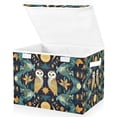 thumbnail image 1 of Yayeee Collapsible Cube Storage Bin with Lid Fabric Closet Decorative Basket with Handles, Brown Mystical Owls, 1 of 7