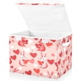 thumbnail image 1 of Yayeee Collapsible Cube Storage Bin with Lid Fabric Closet Decorative Basket with Handles, Bunnies and Hearts, 1 of 7
