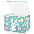 thumbnail image 1 of Yayeee Collapsible Cube Storage Bin with Lid Fabric Closet Decorative Basket with Handles, Cartoon Easter Bunny, 1 of 7