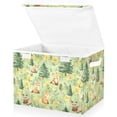 thumbnail image 1 of Yayeee Collapsible Cube Storage Bin with Lid Fabric Closet Decorative Basket with Handles, Cartoon Forest Animals, 1 of 7