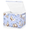 thumbnail image 1 of Yayeee Collapsible Cube Storage Bin with Lid Fabric Closet Decorative Basket with Handles, Cartoon Otters Pattern, 1 of 7