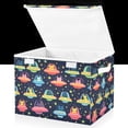 thumbnail image 1 of Yayeee Collapsible Cube Storage Bin with Lid Fabric Closet Decorative Basket with Handles, Cartoon Space Cat, 1 of 7