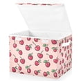 thumbnail image 1 of Yayeee Collapsible Cube Storage Bin with Lid Fabric Closet Decorative Basket with Handles, Cherries Pattern, 1 of 7