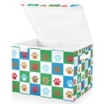 thumbnail image 1 of Yayeee Collapsible Cube Storage Bin with Lid Fabric Closet Decorative Basket with Handles, Christmas Dog Paws Pattern, 1 of 7