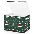 thumbnail image 1 of Yayeee Collapsible Cube Storage Bin with Lid Fabric Closet Decorative Basket with Handles, Christmas Santa Hats, 1 of 7