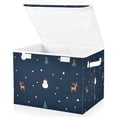 thumbnail image 1 of Yayeee Collapsible Cube Storage Bin with Lid Fabric Closet Decorative Basket with Handles, Christmas Whimsy, 1 of 7