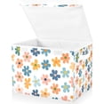 thumbnail image 1 of Yayeee Collapsible Cube Storage Bin with Lid Fabric Closet Decorative Basket with Handles, Colorful Flowers, 1 of 7