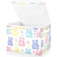 thumbnail image 1 of Yayeee Collapsible Cube Storage Bin with Lid Fabric Closet Decorative Basket with Handles, Colorful Gummy Bears Pattern, 1 of 7