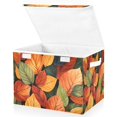 thumbnail image 1 of Yayeee Collapsible Cube Storage Bin with Lid Fabric Closet Decorative Basket with Handles, Colorful Leaves, 1 of 7