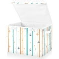 thumbnail image 1 of Yayeee Collapsible Cube Storage Bin with Lid Fabric Closet Decorative Basket with Handles, Cute Nautical Pattern, 1 of 7